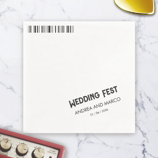 Rock and Roll Wedding Ticket Concert Boarding Pass Servet