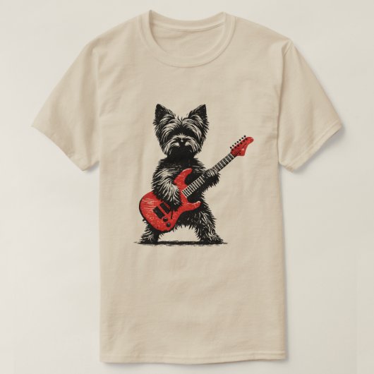 Rock and Roll Yorkshire Terrier Hond  T-shirt (Design voorkant)