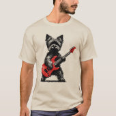 Rock and Roll Yorkshire Terrier Hond  T-shirt (Voorkant)