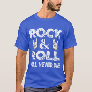 Rock And Roll zal nooit sterven retro T-shirt