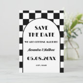 Rock and Roll Zwart Wit Retro 50s Save The Date (Staand voorkant)