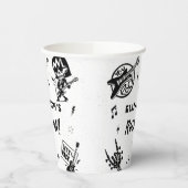 Rock and Roll Zwart & Wit Verjaardagsfeest Papieren Bekers (Links)