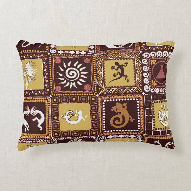 Rock Art Imitatie:  Patroon. Accent Kussen (Voorkant)