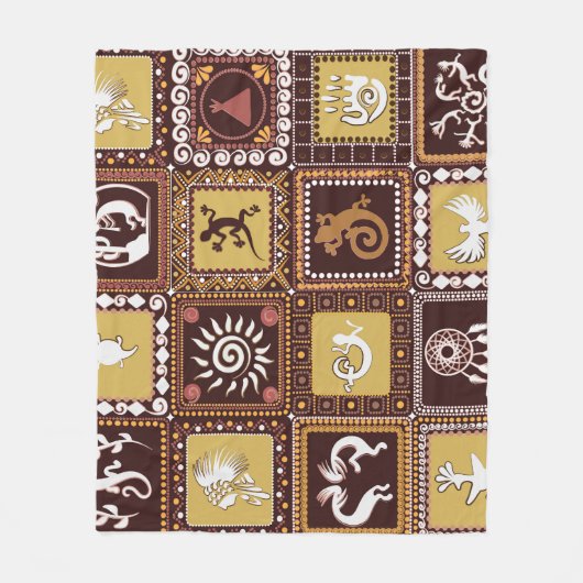 Rock Art Imitatie: Patroon. Fleece Deken (Voorkant)