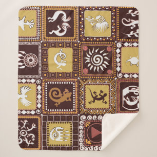 Rock Art Imitatie: Patroon. Sherpa Deken