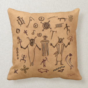 Rock Art Tribal Meditation Pillow Kussen