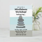 Rock Balancing Steen Stapel Mindfulness Workshop Kaart (Staand voorkant)