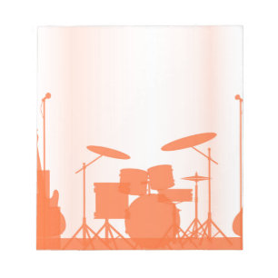 Rock-band apparatuur op podium notitieblok