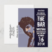 Rock Band Bar Mitswa - Red de datum Aankondigingskaart (Voorkant / Achterkant)