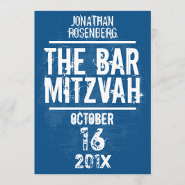 Rock Band Bar Mitswa Uitnodiging All Type In Blue