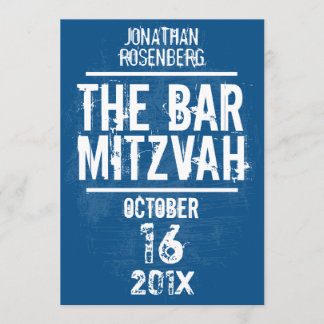 Rock Band Bar Mitswa Uitnodiging All Type In Blue