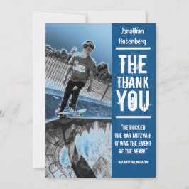 Rock Band Bar Mitzvah Hartelijk dank voor uw blauw Bedankkaart