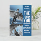 Rock Band Bar Mitzvah Hartelijk dank voor uw blauw Bedankkaart (Staand voorkant)