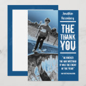 Rock Band Bar Mitzvah Hartelijk dank voor uw blauw Bedankkaart (Voorkant / Achterkant)