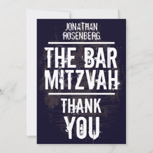 Rock Band Bar Mitzvah - Hartelijk dank - Zwarte ka Bedankkaart