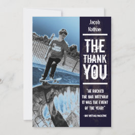 Rock Band Bar Mitzvah - Hartelijk dank - Zwarte ka Bedankkaart