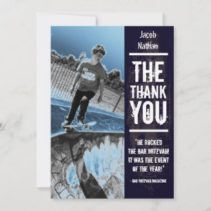 Rock Band Bar Mitzvah - Hartelijk dank - Zwarte ka Bedankkaart