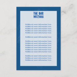 Rock Band Bar Mitzvah Info Card in Blue RSVP Kaartje