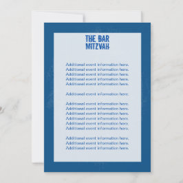 Rock Band Bar Mitzvah Info Card in Blue RSVP Kaartje