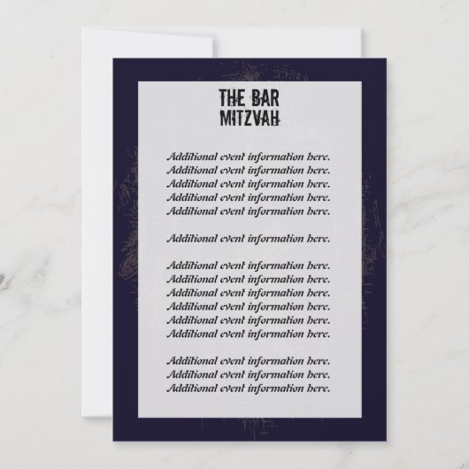 Rock Band Bar Mitzvah Info Card Kaart (Voorkant)