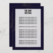 Rock Band Bar Mitzvah Info Card Kaart (Voorkant / Achterkant)