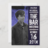 Rock Band Bar Mitzvah Invitation in Black Kaart (Voorkant)