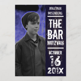 Rock Band Bar Mitzvah Invitation in Black Kaart