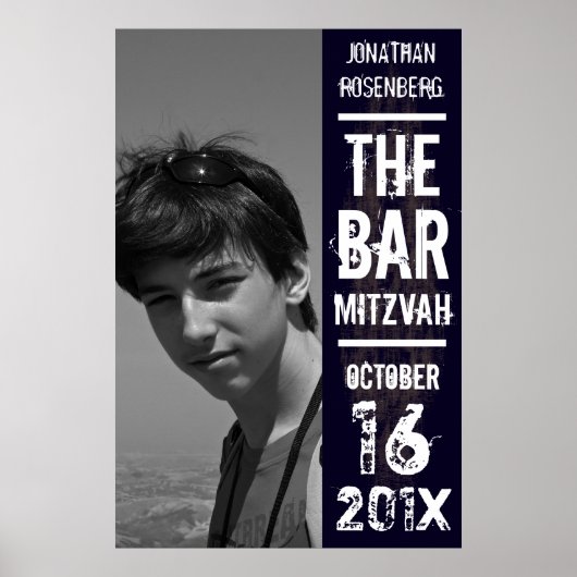 Rock Band Bar Mitzvah Photo Poster Black (Voorkant)