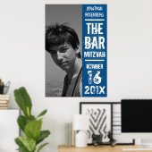Rock Band Bar Mitzvah Poster in Blue (Thuiskantoor)