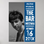 Rock Band Bar Mitzvah Poster in Blue (Voorkant)
