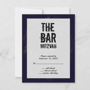 Rock Band Bar Mitzvah Reply Card RSVP Kaartje