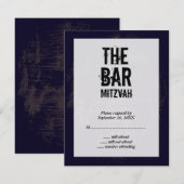 Rock Band Bar Mitzvah Reply Card RSVP Kaartje (Voorkant / Achterkant)