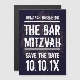 Rock Band Bar Mitzvah Save the Date Black Magnetische Uitnodiging