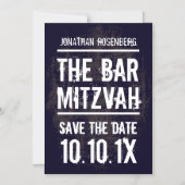 Rock Band Bar Mitzvah Save the Date Black Magnetische Uitnodiging (Voorkant)