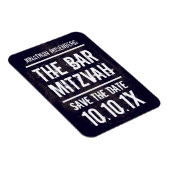 Rock Band Bar Mitzvah Save the Date Magnet, Black Magneet (Rechterzijde)