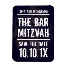 Rock Band Bar Mitzvah Save the Date Magnet, Black Magneet
