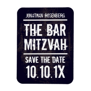 Rock Band Bar Mitzvah Save the Date Magnet, Black Magneet