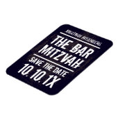 Rock Band Bar Mitzvah Save the Date Magnet, Black Magneet (Linkerzijde)