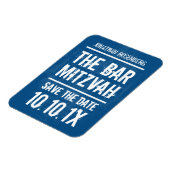 Rock Band Bar Mitzvah Save the Date Magnet, Blauw Magneet (Linkerzijde)