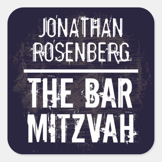 Rock Band Bar Mitzvah Sticker in zwart (Voorkant)