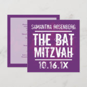 Rock Band Bat Mitswa in het Paarse Kaart (Voorkant / Achterkant)