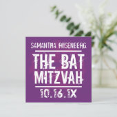 Rock Band Bat Mitswa in het Paarse Kaart (Staand voorkant)