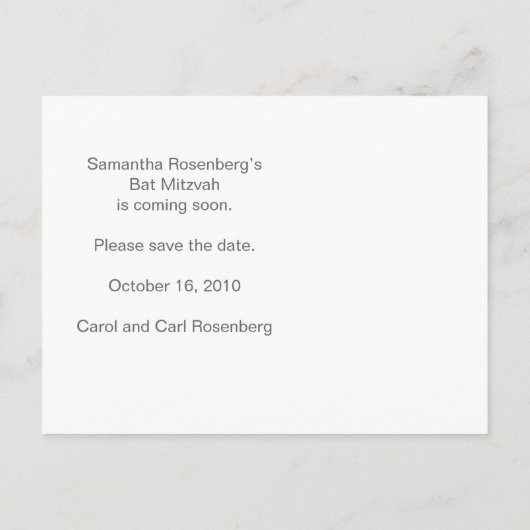 Rock Band Bat Mitswa Red de datum in het roze Aankondigingskaart (Achterkant)