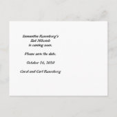 Rock Band Bat Mitswa slaat de datum op Aankondigingskaart (Achterkant)