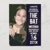 Rock Band Bat Mitswa slaat de datum op Aankondigingskaart (Voorkant)