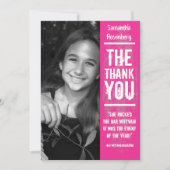 Rock Band Bat Mitzvah Hartelijk dank voor uw roze  Bedankkaart (Voorkant)