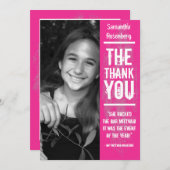 Rock Band Bat Mitzvah Hartelijk dank voor uw roze  Bedankkaart (Voorkant / Achterkant)