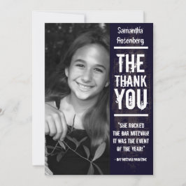 Rock Band Bat Mitzvah Hartelijk dank voor uw zwart Bedankkaart