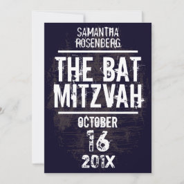 Rock Band Bat Mitzvah Invitation in Black Kaart
