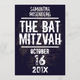 Rock Band Bat Mitzvah Invitation in Black Kaart